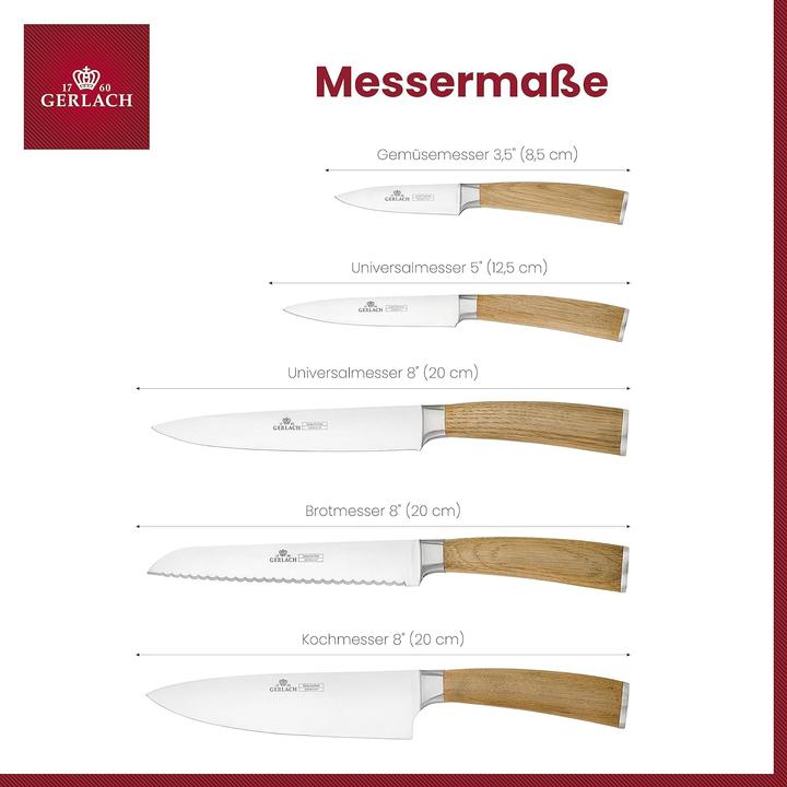 Produktbild Gerlach MESSERSET BLOCK 5-tlg. NATÜRLICH