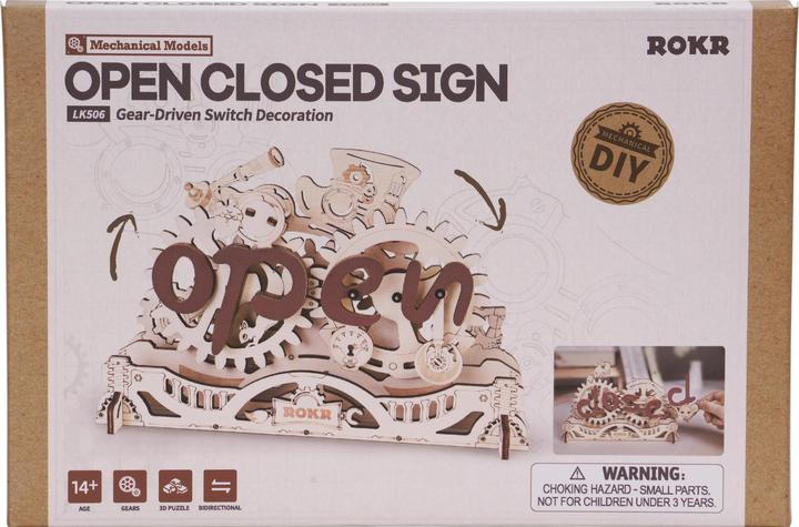 Produktbild Robotime Bausatz Open Closed Schild, Modell Art: Dekoration