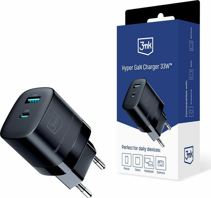 Immagine prodotto 3MK Caricatore Hyper GaN 33W ład. sieć. Nero (33 W)