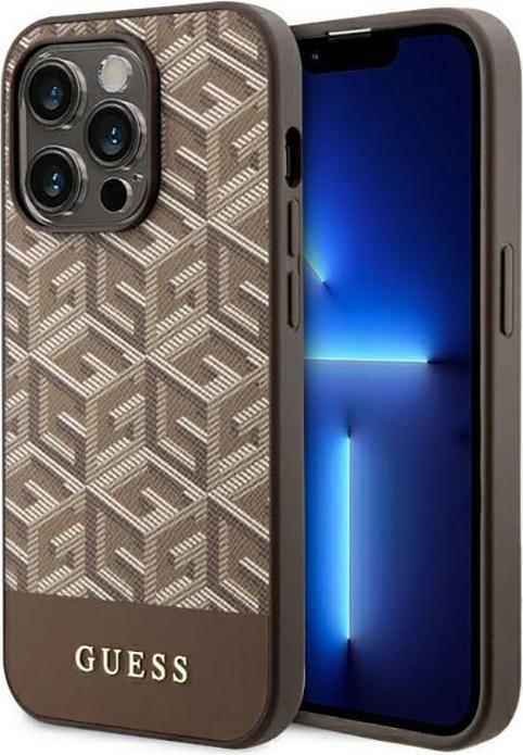 Produktbild Guess GUHMP14LHGCFSEW iPhone 14 Pro 6.1" brązowy/brown hard case GCube Stripes MagSafe (Apple iPhone 14 Pro)