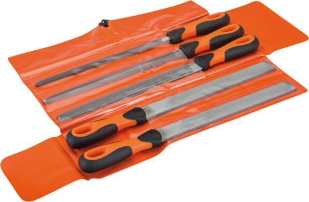 Produktbild Bahco ERGO Feilensatz, 4 x Bastardhieb/1 x Halbschlicht 200 mm 5-teilig (Hieb 1, 200 mm)