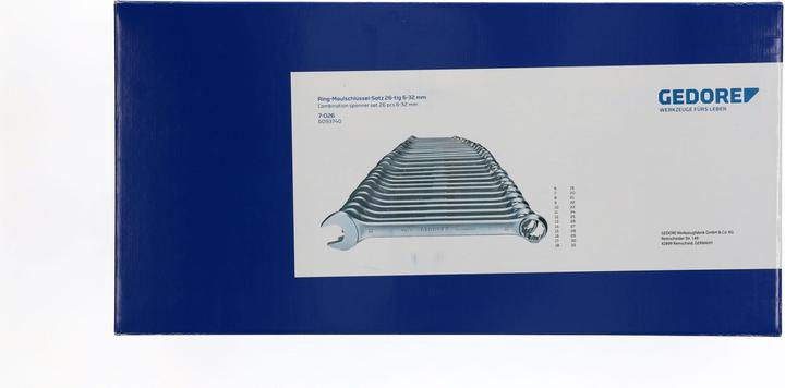 Produktbild Gedore 7-026 Ring-Maulschlüssel-Satz 26-teilig UD-Profil 6-32 mm (32 mm, 18 mm, 11 mm, 12 mm, 20 mm, 19 mm, 27 mm, 15 mm, 13 mm, 25 mm, 6 mm, 21 mm, 7 mm, 14 mm, 29 mm, 8 mm, 10  mm, 30 mm, 23 mm, 26 mm, 22 mm, 17 mm, 28 mm, 9 mm, 16 mm, 24 mm, 31 mm)