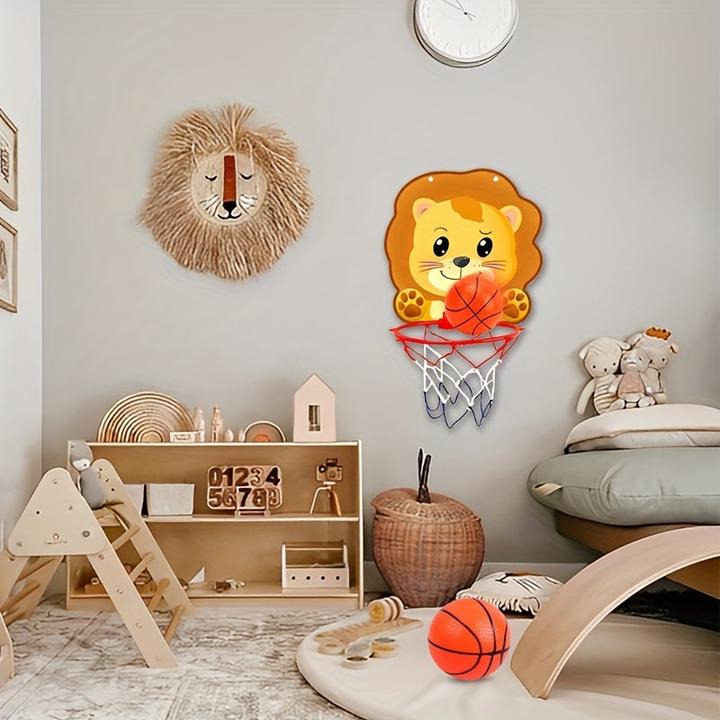 Produktbild Activity Board Mini Basketballkorb Ständer Set mit Löwe, Dinosaurier, Elefant Dschungeltiere - Happy Birthday