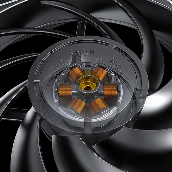 Produktbild Montech Metal120 PWM Lüfter - 120 mm, schwarz (120 mm, 1 x)