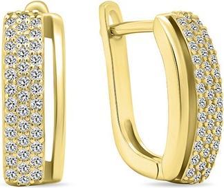 Actual product image Brilio Silver - Elegant gold-plated earrings with zircons EA530Y