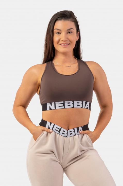Actual product image Nebbia Medium Impact Cross Back Sports Bra 410 brown (XS)
