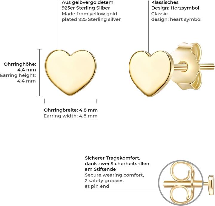 Produktbild Glanzstücke München Damen Herz Sterling Silber gelbgold - 10114 (Sterling Silber)