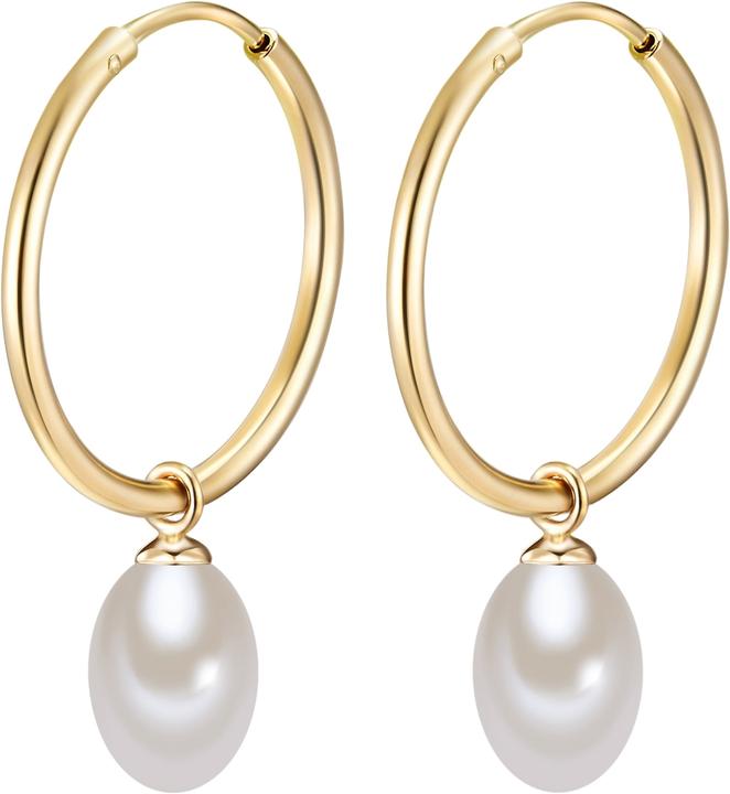 Valero Pearls Damen Sterling Silber Süsswasser-Zuchtperle gelbgold - 10874 (Sterling Silber)