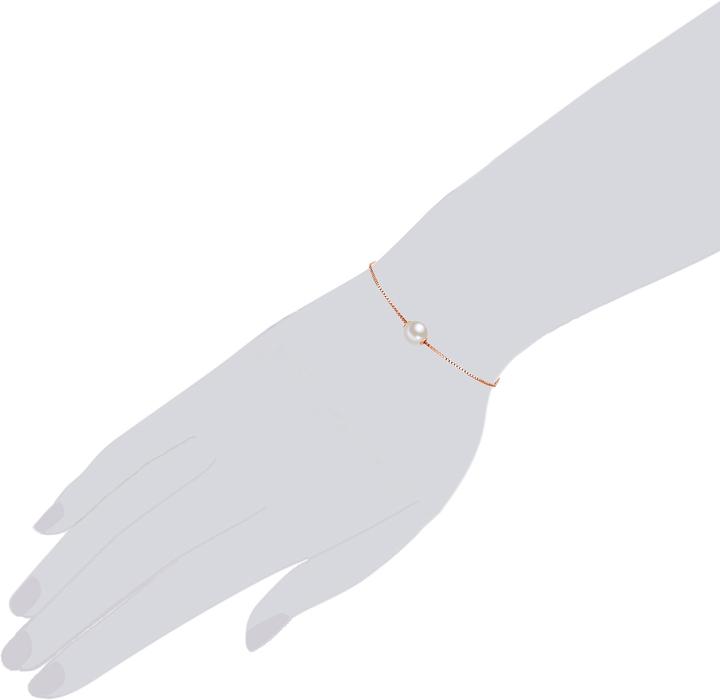 Immagine prodotto Valero Pearls Perla d'acqua dolce d'argento da donna in oro rosa 14,0 - 22,0 cm, regolabile in modo flessibile - (22 cm, Argento)