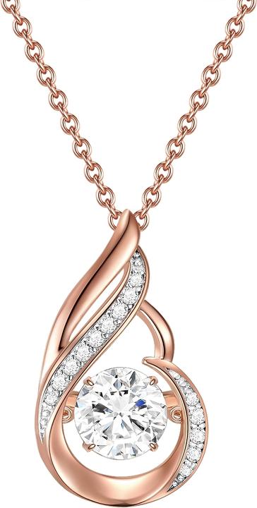 Actual product image Rafaela Donata Ladies sterling silver cubic zirconia rose gold 42.0 cm base chain + 7.0 cm extension - 11058 (Sterling Silver, 42 - 49 cm)
