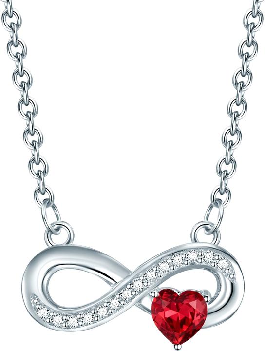 Immagine prodotto Rafaela Donata Donna Infinity/Cuore in argento Sterling Zirconia catena base 42,0 cm + 7,0 cm di estensione - 11384 (Argento, 42 - 49 cm)