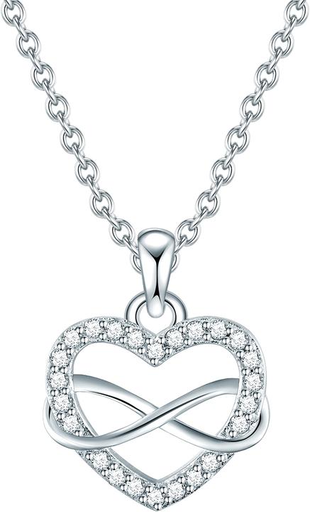 Actual product image Rafaela Donata Ladies heart sterling silver cubic zirconia silver 42.0 cm base chain + 7.0 cm extension - 11366 (Sterling Silver, 42 - 49 cm)