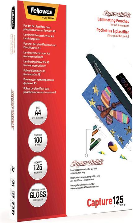 Actual product image Fellowes SuperQuick (A4, 100 Piece, 125 µm)