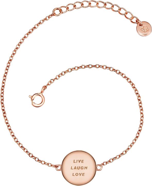 Produktbild Glanzstücke München Damen Live Laugh Love Sterling Silber roségold 17,0 cm Basislänge + 3,0 cm Verlängerung - 11604 (17 cm, Sterling Silber)
