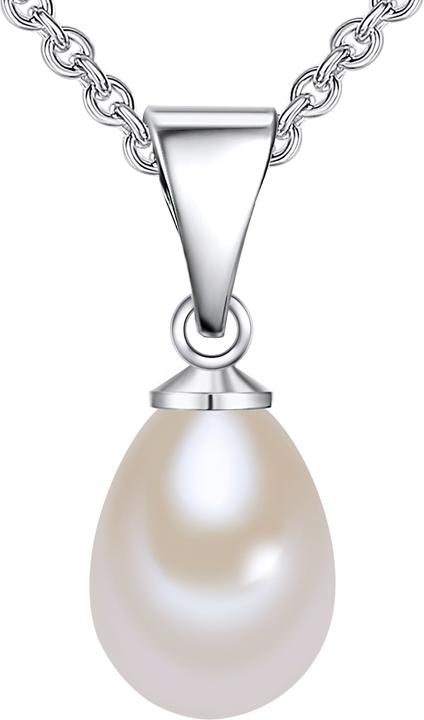 Immagine prodotto Valero Pearls Catena da donna in argento con perle d'acqua dolce 42,0 cm + 5,0 cm di estensione - 1374 (Argento, 42 - 47 cm)