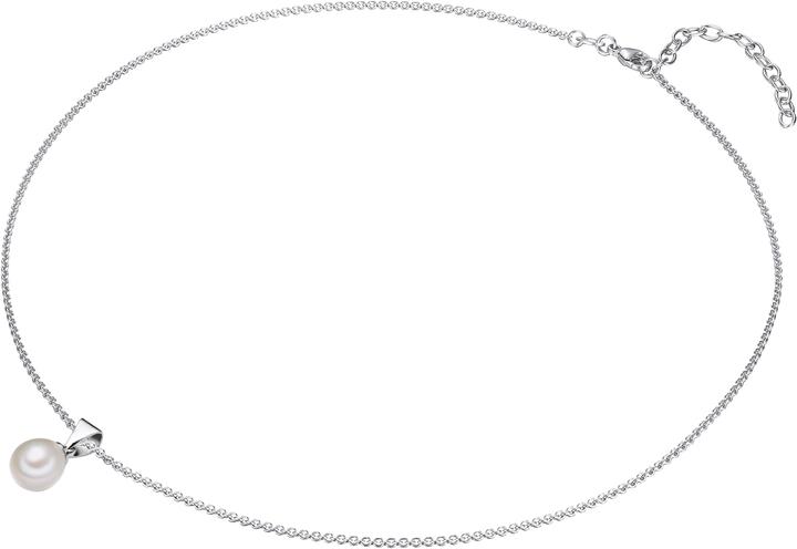 Immagine prodotto Valero Pearls Catena da donna in argento con perle d'acqua dolce 42,0 cm + 5,0 cm di estensione - 1374 (Argento, 42 - 47 cm)