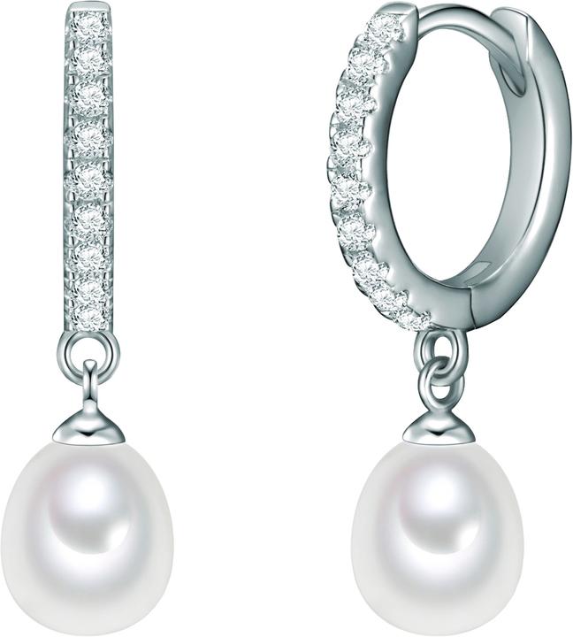 Produktbild Valero Pearls Damen Sterling Silber Zirkonia Süsswasser-Zuchtperle silber - 11876 (Sterling Silber)