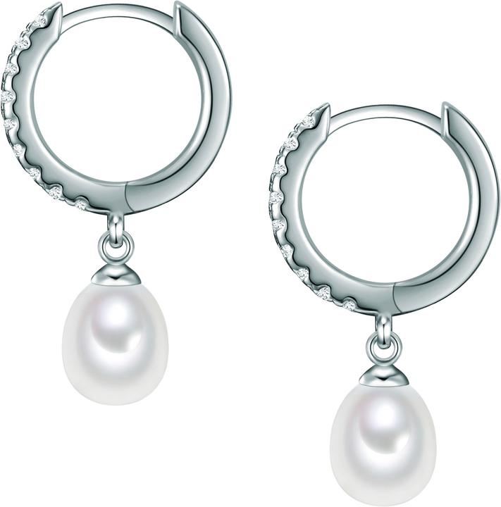 Produktbild Valero Pearls Damen Sterling Silber Zirkonia Süsswasser-Zuchtperle silber - 11876 (Sterling Silber)