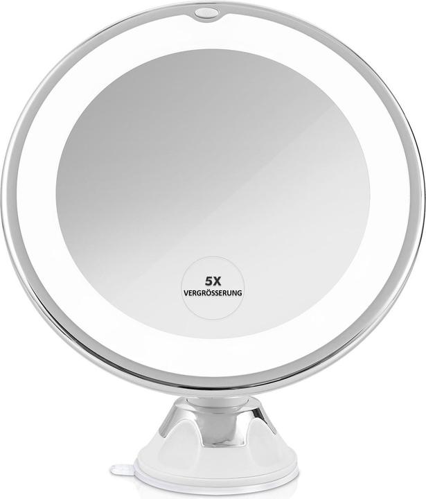 Immagine prodotto Emke Kosmetikspiegel Mit Beleuchtung 5x VergrössErung, Starker Saugnapf, Blendfreier Led Licht, 175mm