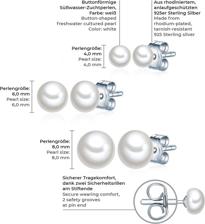 Image du produit Valero Pearls Femme argent sterling perles de culture d'eau douce argent - 15040 (Argent 925)