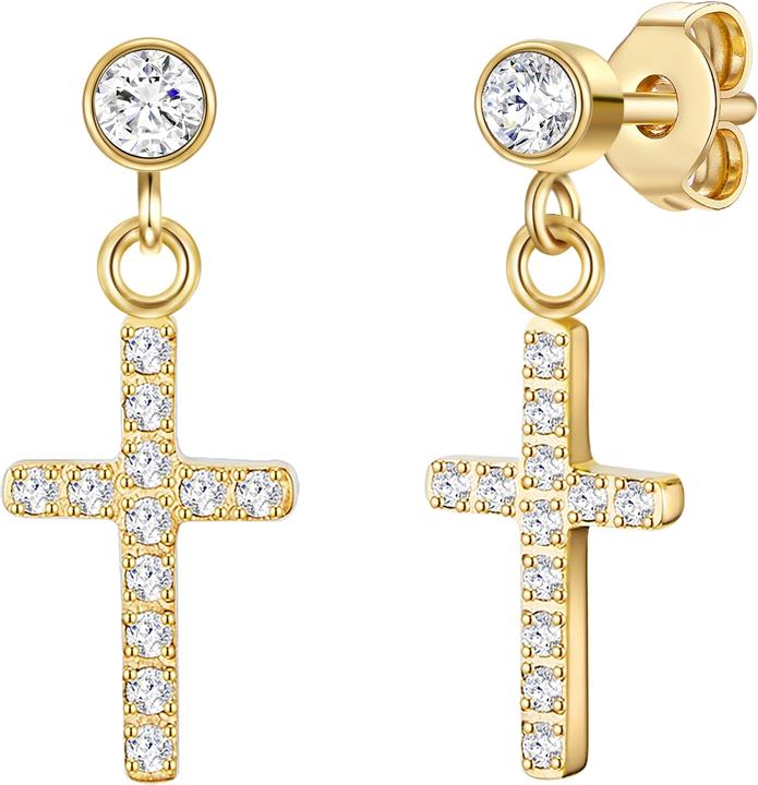 Eastside Damen Kreuz Edelstahl Zirkonia gelbgold - 15208 (Edelstahl)