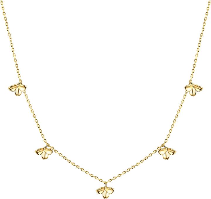 Glanzstücke München Damen Blüte Sterling Silber gelbgold 35,0 cm Basiskette + 5,0 cm Verlängerung - 24010 (Sterling Silber, 35 - 40 cm)