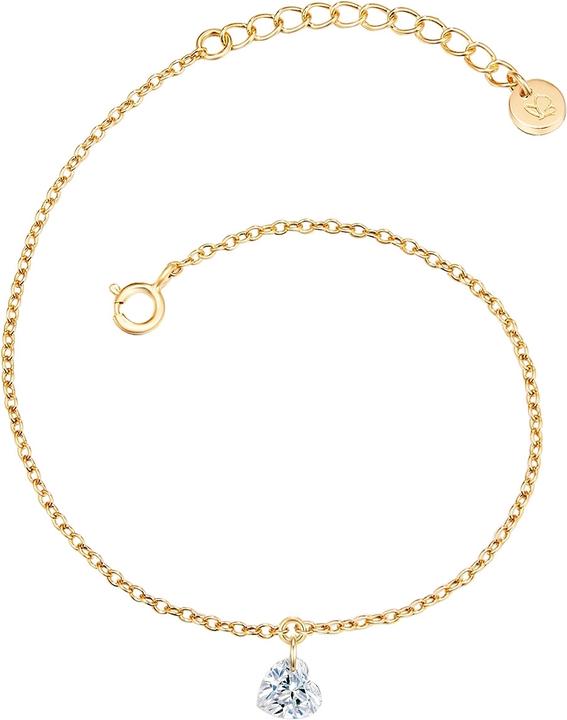 Image du produit Glanzstücke München Femme coeur argent sterling topaze or jaune 17,0 cm longueur de base + 3,0 cm extension - 15292 (17 cm, Argent Sterling)