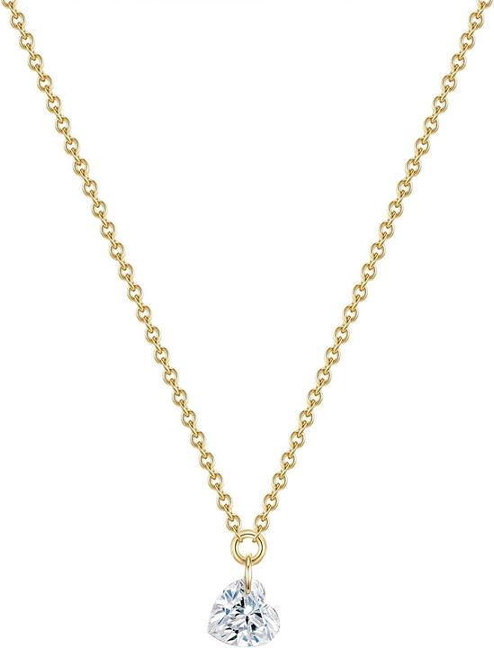 Produktbild Glanzstücke München Damen Herz Sterling Silber Topas gelbgold 40,0 cm Basiskette + 5,0 cm Verlängerung - 15336 (Sterling Silber, 40 - 45 cm)