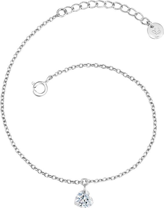 Glanzstücke München Damen Herz Sterling Silber Topas silber 17,0 cm Basislänge + 3,0 cm Verlängerung - 15374 (17 cm, Sterling Silber)