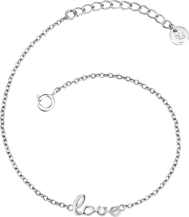 Glanzstücke München Damen love Sterling Silber silber 17,0 cm Basislänge + 3,0 cm Verlängerung - 15464 (17 cm, Sterling Silber)