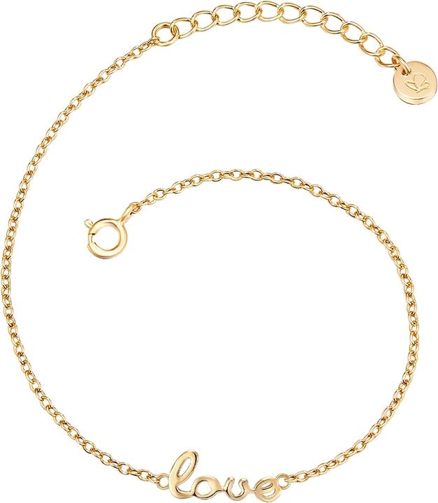 Glanzstücke München Damen love Sterling Silber gelbgold 17,0 cm Basislänge + 3,0 cm Verlängerung - 15694 (17 cm, Sterling Silber)