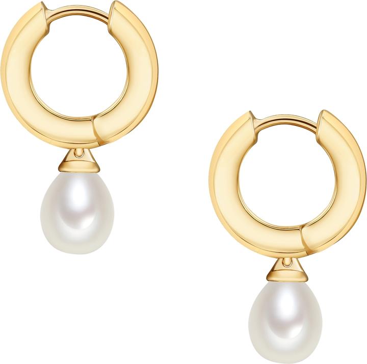 Produktbild Valero Pearls Damen Sterling Silber Zirkonia Süsswasser-Zuchtperle gelbgold - 904 (Sterling Silber)