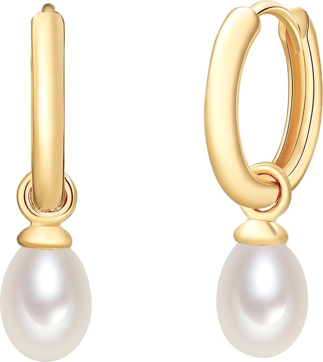 Valero Pearls Damen Sterling Silber Süsswasser-Zuchtperle gelbgold - 934 (Sterling Silber)