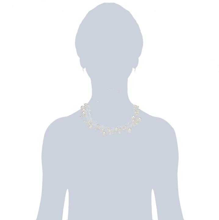 Immagine prodotto Valero Pearls Catena da donna in argento con perle d'acqua dolce 42,0 cm + 5,0 cm di estensione - 2882 (Argento, 42 - 47 cm)