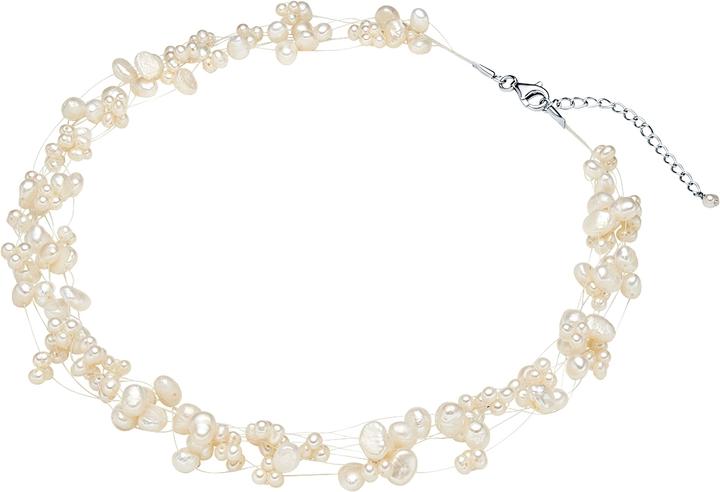 Produktbild Valero Pearls Damen Sterling Silber Süsswasser-Zuchtperle silber 43,0 cm Basiskette + 5,0 cm Verlängerung - 3078 (Sterling Silber, 43 - 48 cm)