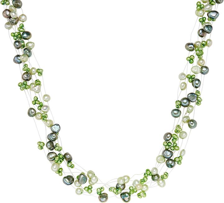 Valero Pearls Damen Sterling Silber Süsswasser-Zuchtperle silber 43,0 cm Basiskette + 5,0 cm Verlängerung - 3076 (Sterling Silber, 43 - 48 cm)