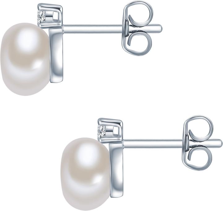 Actual product image Valero Pearls Ladies Sterling Silver Zirconia Freshwater Cultured Pearl Silver - 3262 (Sterling Silver)