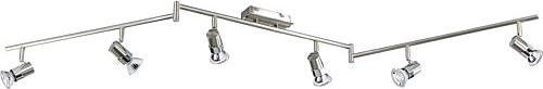 Actual product image Fabas Luce nickel chrome high-voltage metal spotlight 6flg with swivel arm (GU10)