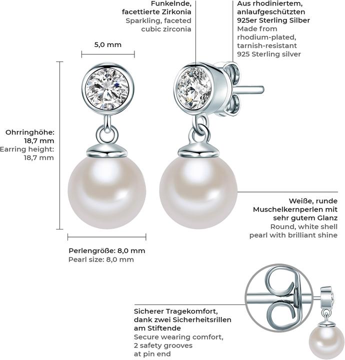 Image du produit Rafaela Donata Femme argent sterling zirconium perle de culture argent - 3566 (Argent Sterling)