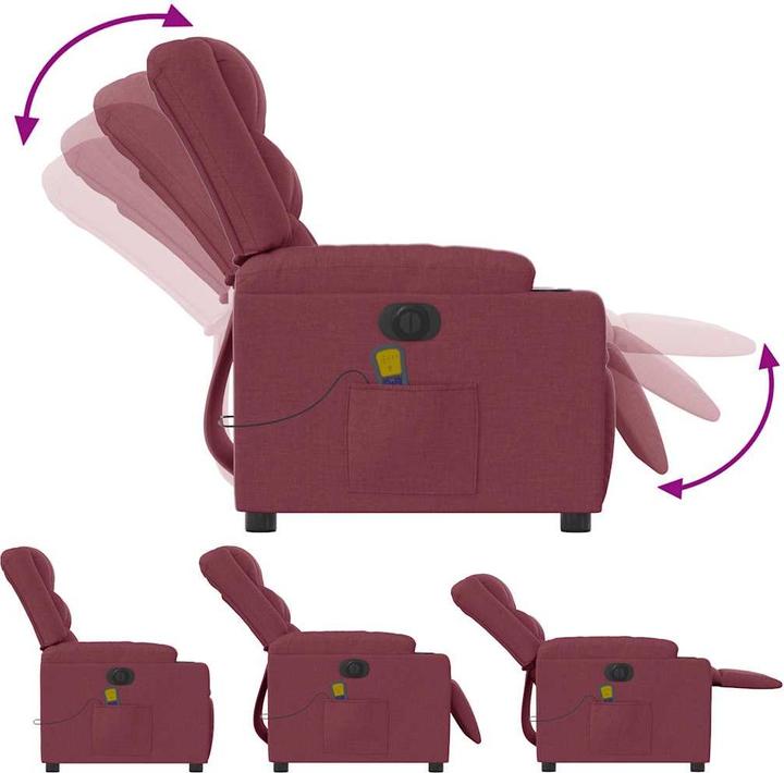 Immagine prodotto VidaXL Sedia da massaggio elettrica in tessuto rosso vino