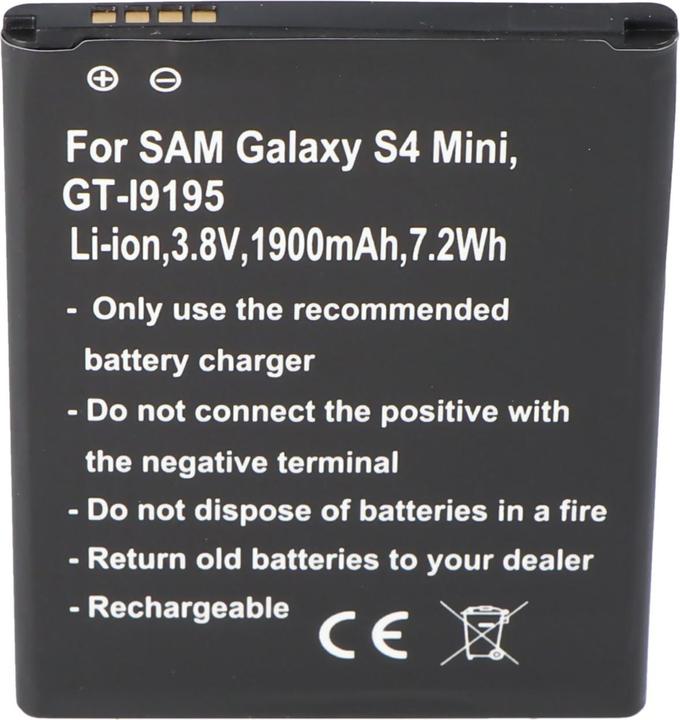 Image du produit Samsung Batterie du Galaxy S4 Mini, GT-I9195, GT-I9190, GT-I9192, B500BE avec NFC