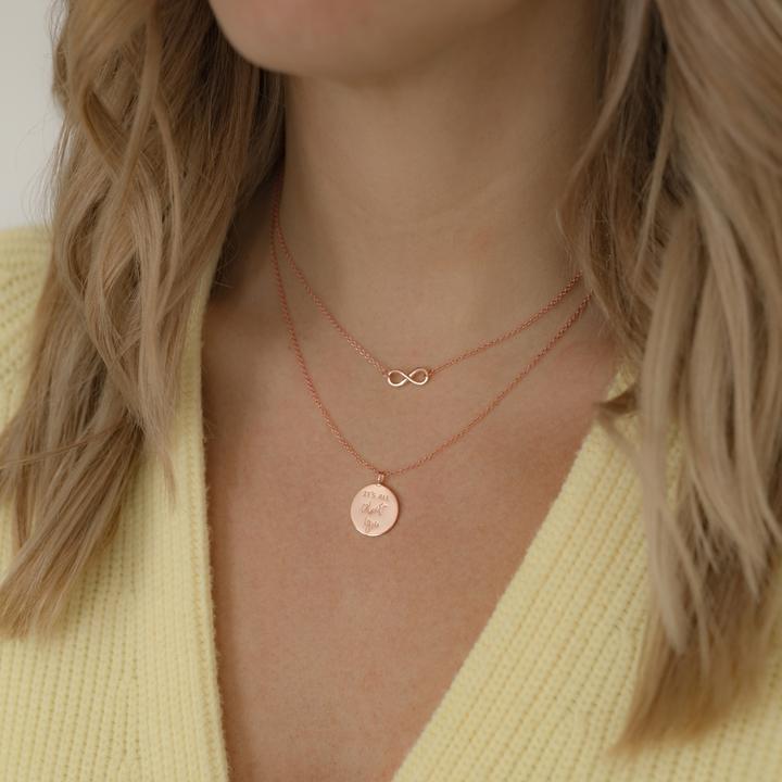 Immagine prodotto Glanzstücke München Catena Infinity da donna in argento massiccio e oro rosa 40,0 cm + 5,0 cm di estensione - 5958 (Argento, 40 - 45 cm)