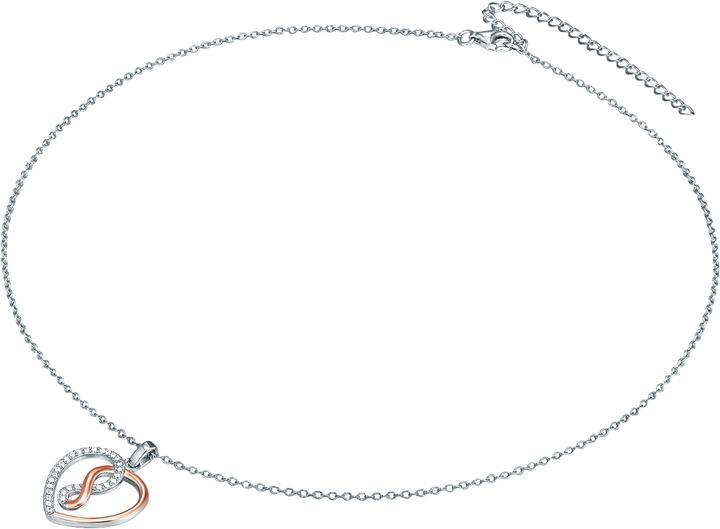 Image du produit Rafaela Donata Femme coeur argent sterling zirconium argent/or rose 42,0 cm chaîne de base + 7,0 cm extension - (Argent Sterling, 42 - 49 cm)