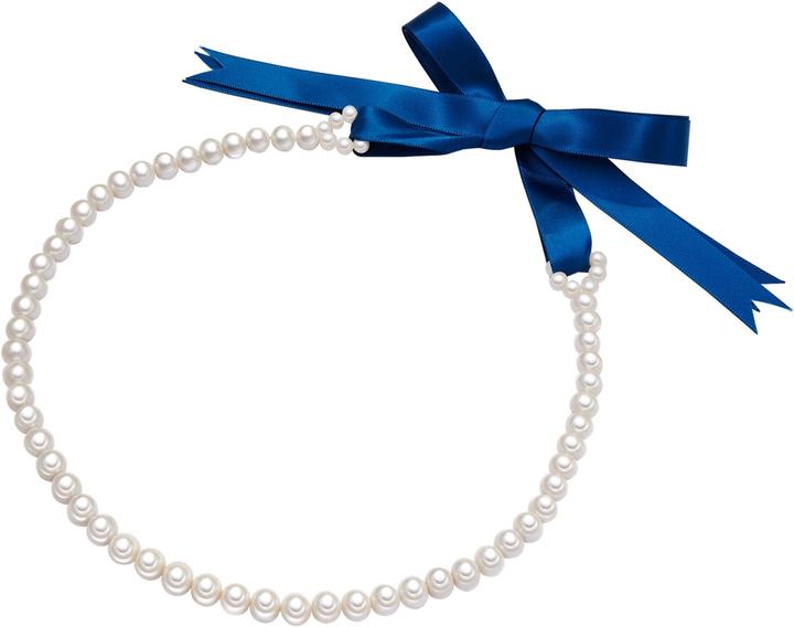 Immagine prodotto Valero Pearls Perle d'acqua dolce da donna in raso blu scuro 45,0 cm - 24385 (Saziare, 45 cm)