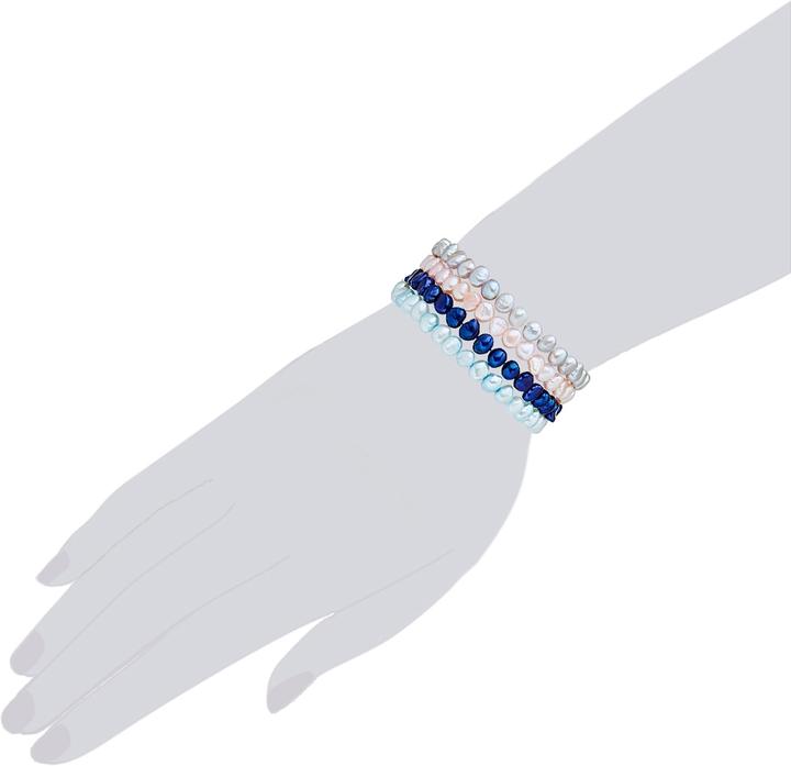 Produktbild Valero Pearls Damen Satin Süsswasser-Zuchtperlen pink 19,0 cm - 24413 (19 cm, Satin)