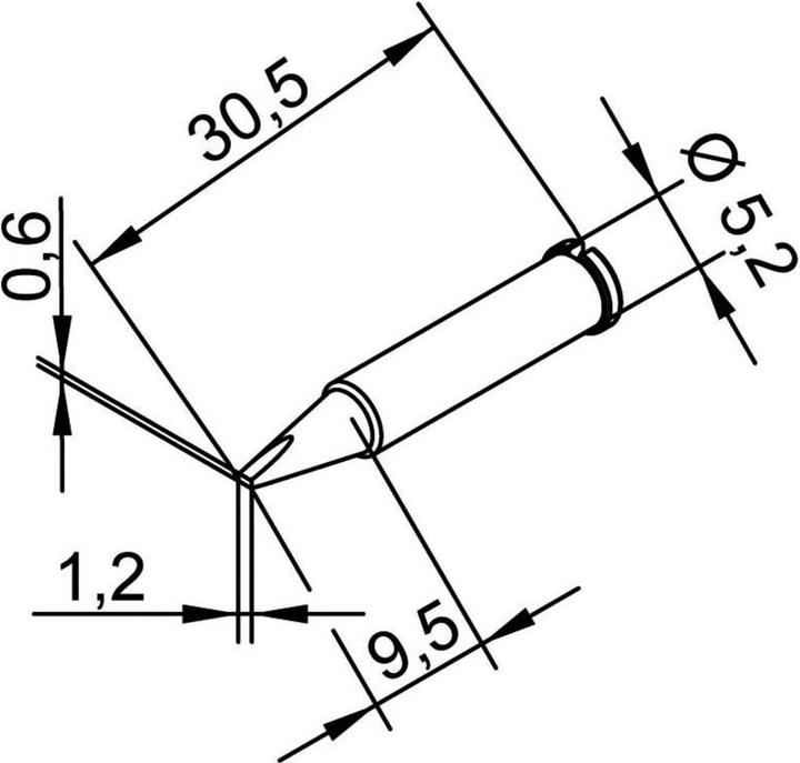 Actual product image Soldering tip ERSADUR, lead free, 1.2mm (Soldering tip)