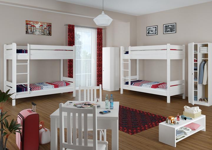 Produktbild Erst-Holz Etagenbett für Erwachsene weiss 100x200 Stockbett teilbar mit Rollrost Matratzen 60.16-10WT100M (100 x 200 cm)