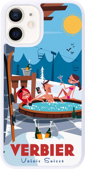 Produktbild PhoneLook Hülle Silikon weiss Verbier Mountain Jacuzzi (Apple iPhone 12 mini)
