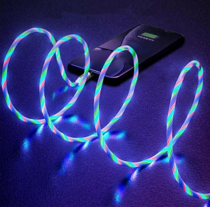 Produktbild PhoneLook 3 in 1 USB Ladekabel mit LED Licht und magnetischen Ladeaufsätzen (1 m, USB 3.0)
