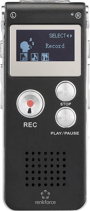 Actual product image Renkforce RF-DVR-L169 Digitales Diktiergerät Aufzeichnungsdauer (max.) 40 h Schw (8 GB)